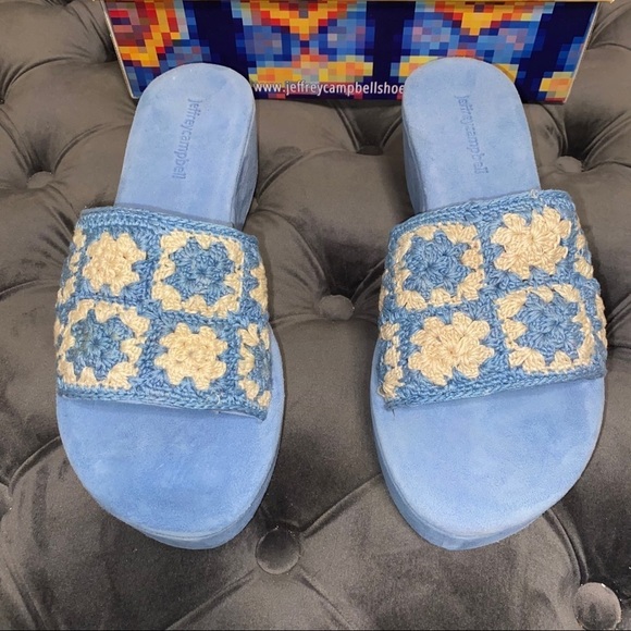 New Jeffrey Campbell Mix-Up Platform Slide Sandal - Picture 5 of 8